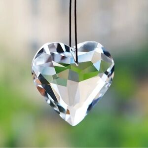 🖤 NEW Sparkly Heart Review Mirror Hanging Sun Catcher Decor for Car